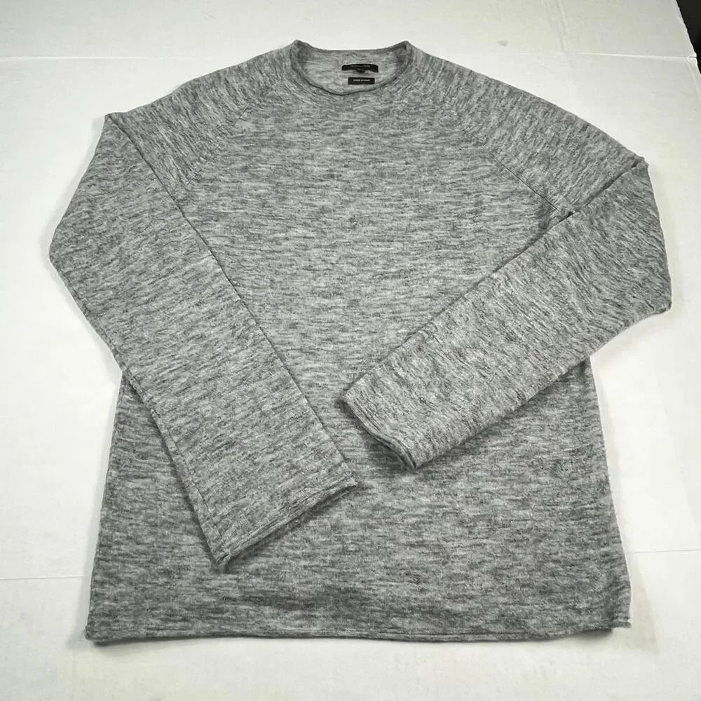 Massimo Dutti Wool/Cashmere Sweater Gray Soft Comfort Cozy Luxe Knit Pullover L